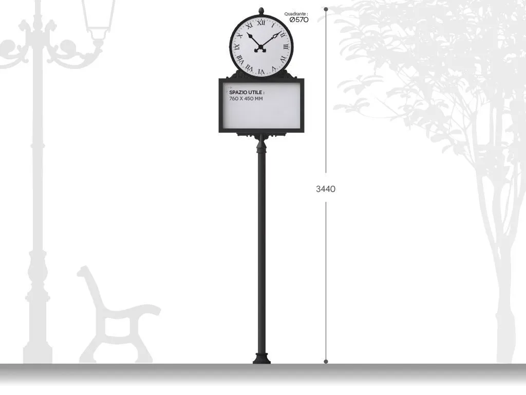 orologio artistico in ghisa e acciaio con pannello informativo.webp?v=1786740251507