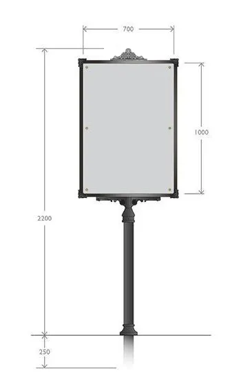 Artistic Post with Dimensions