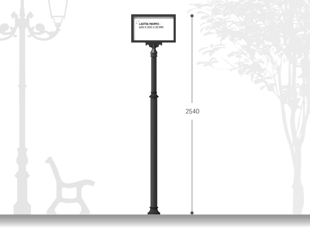 palina segnaletica artistica in ghisa e acciaio senza ornamento.jpg?v=1776350308859