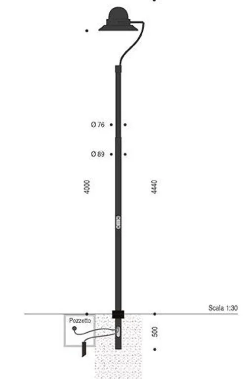 Pole for TpLuna TPLX1 with Signora Lamp