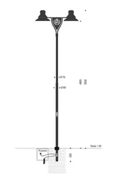 Palo per TpLuna TPLX5 con lampare Regina