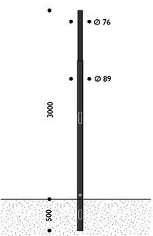 3-Meter HFT Tapered Steel Pole
