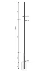Palo rastremato artistico RA0555 altezza fuori terra 5,5 metri