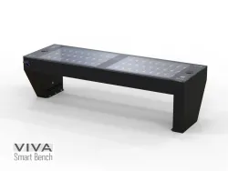 panchina VIVA smart bench senza schienale fotovoltaica hybrid portal hotspot wifi nera.webp