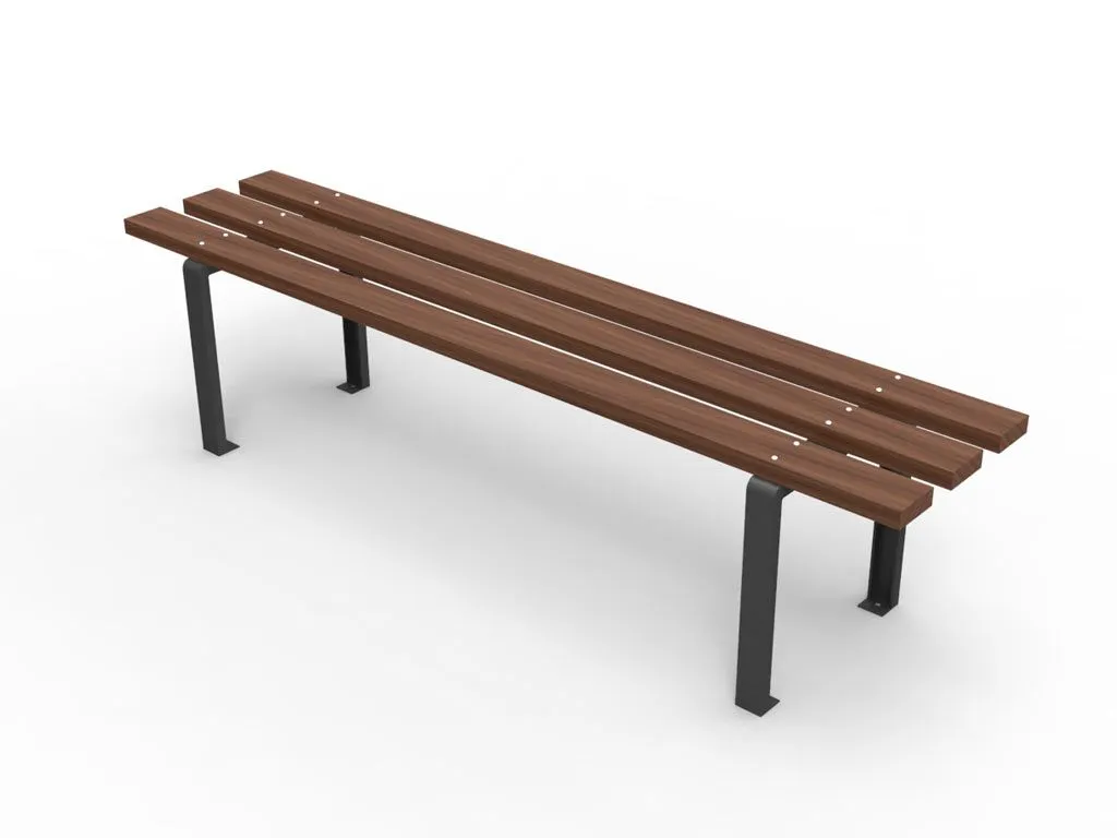 panchina classica legno acciaio valencia senza schienale