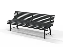 MILANO Bench with Black Steel Slats