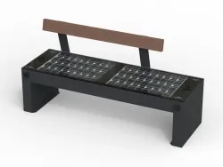 panchina smart bench con schienale fotovoltaica antracite