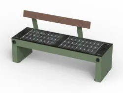 Banco Inteligente Monolyt con Respaldo Carga Solar Inteligente IOT Listo 1,75 m Carga Inalámbrica USB Iluminación LED