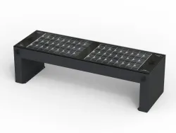 panchina smart bench senza schienale fotovoltaica antracite