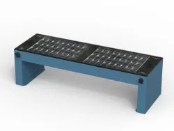 panchina smart bench senza schienale fotovoltaica azzurro