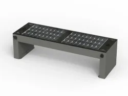 panchina smart bench senza schienale fotovoltaica grigio urban