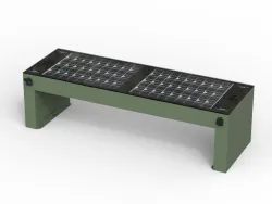 panchina smart bench senza schienale fotovoltaica verde