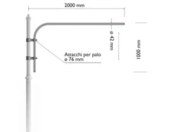 Pastorale in acciaio e ghisa (o alluminio) per palo per telecamera di videosorveglianza