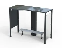 Bus Shelter with Photovoltaics and Steel & Polycarbonate Bench