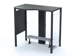 Bus Shelter with Photovoltaic for Waiting Area with Steel and Polycarbonate Bench