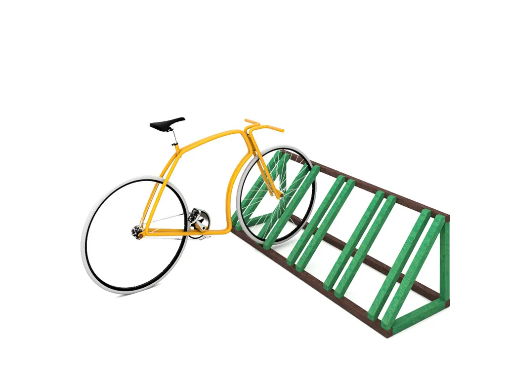 Bicicletário para 5 bicicletas em Strongplast - Plástico reciclado