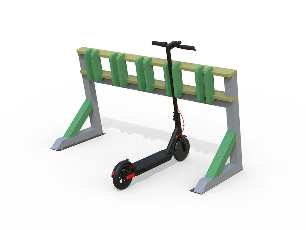 Scooter Parking Rack in Strongplast - Post-Consumer Recycled Plastic