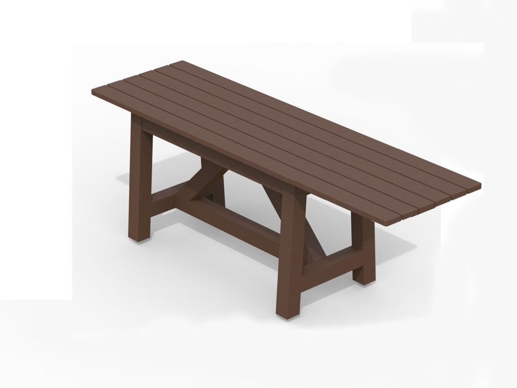 Table in recycled plastics