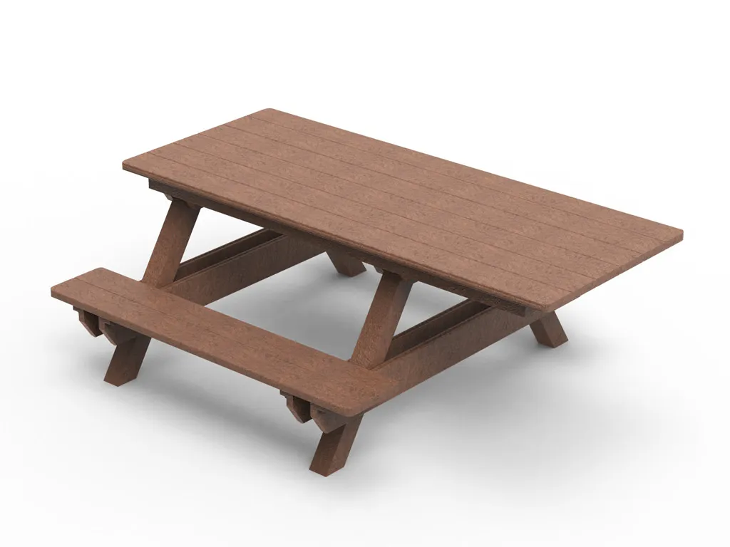 Barrierefreie Picknickbank aus STRONGPLAST – recyceltem Post-Consumer-Kunststoff