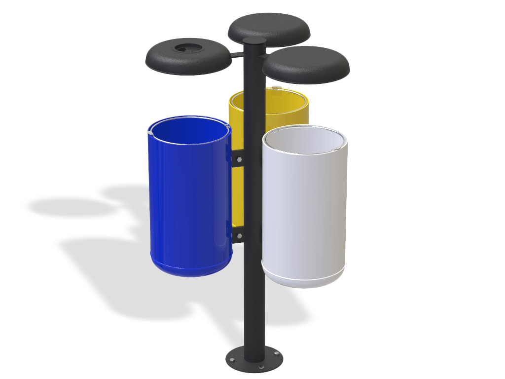 Cestino Triplo con coperchio