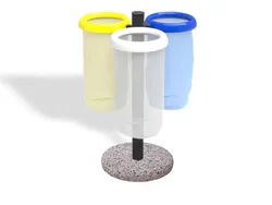 Cestino antiterrorismo triplo