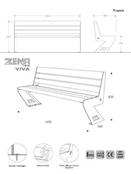 Panchina ZENA SMART immagine tecnica
