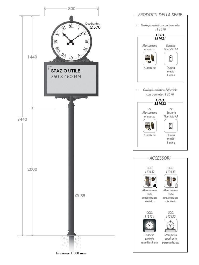 351021 351022 orologio artistico h2570
