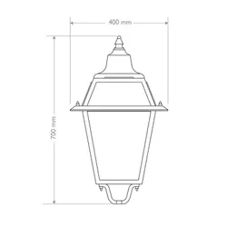 603 lanterna media merlettata pressofusione alluminio 2D