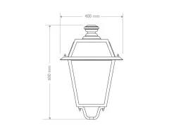 604 lanterna quadrata media pressofusione alluminio 2D
