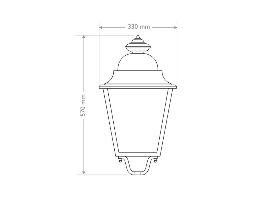 Lanterna bombata media in pressofusione di alluminio - 2D