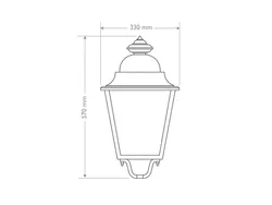 Medium Domed Die-Cast Aluminium Lantern - 2D