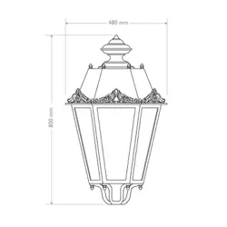 Lanterna esagonale grande 605 - 2D