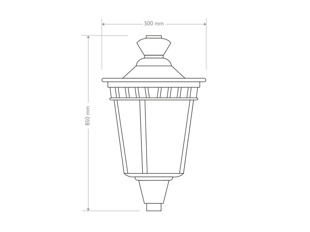 Kleine Kapitol-Laterne aus Aluminiumblech - 2D