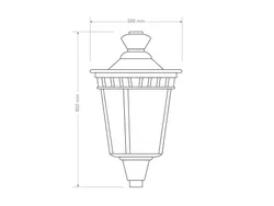 Small Campidoglio-Style Aluminum Sheet Lantern - 2D