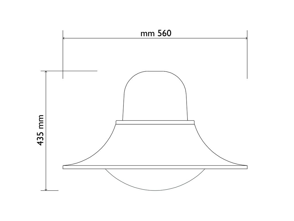 Lampara 643 in alluminio  dimensioni