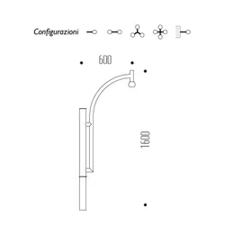 Braccio serie INNER curvo a pastorale alto - dimensioni