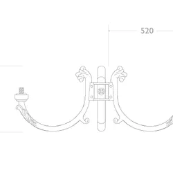 Cima tripla in ghisa e alluminio Apelle - dimensioni