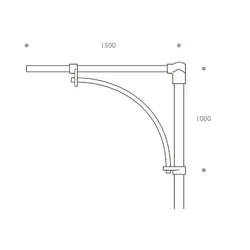 braccio con arco acciaio alluminio 508 singolo dimensioni