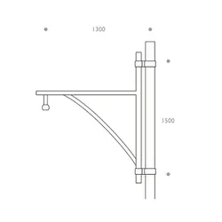 braccio con arco acciaio alluminio 510 singolo dimensioni