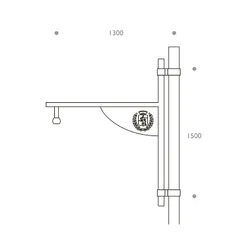 Braccio con bandiera 509 - dimensioni