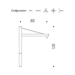 Braccio serie INNER con tirante - dimensioni