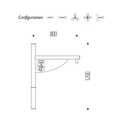 Braccio serie INNER con bandiera - dimensioni
