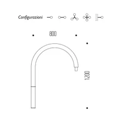 Braccio serie INNER a pastorale - dimensioni