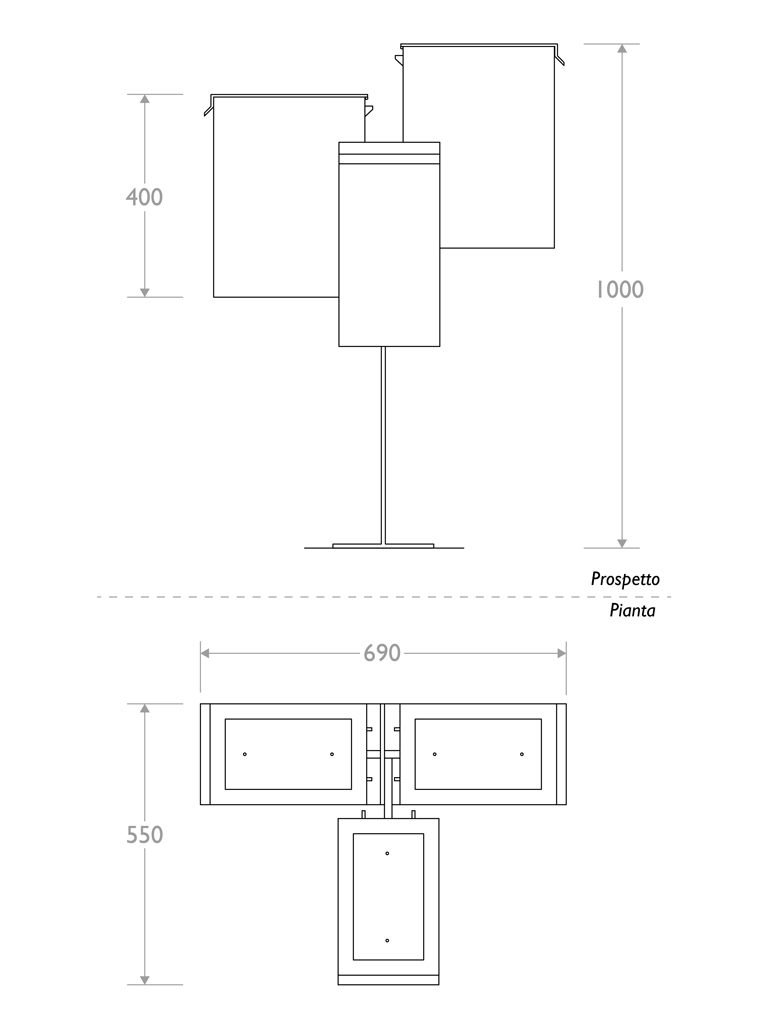 Misure Cestino Future triplo