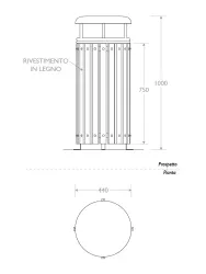 Giglio Wood-Clad Bin Dimensions