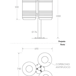 Misure Cestino Klimt triplo