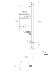 Papelera clasica Leonardo dimensiones