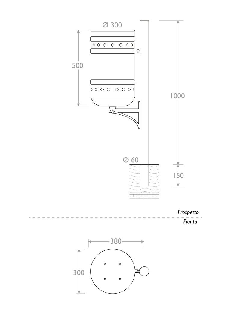 Misure Cestino Mantegna
