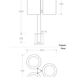 cestino trespolo 330502 triplo infissione