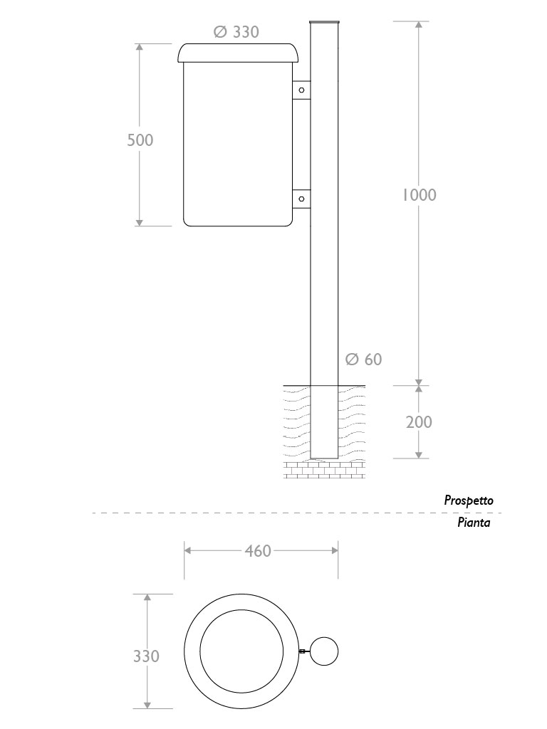 cestino trespolo 330504 singolo infissione